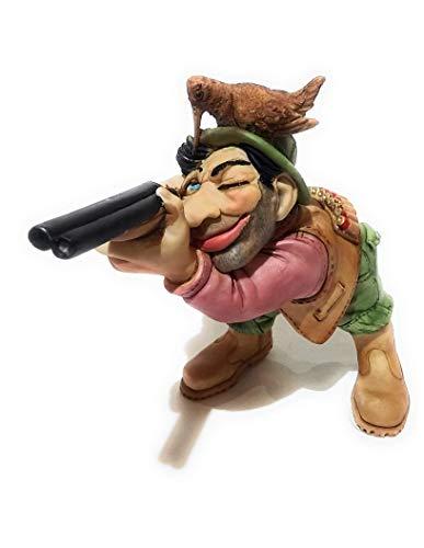 Caricatura IL CACCIATORE mestiere professione sport in resina e alabastro dipinta a mano