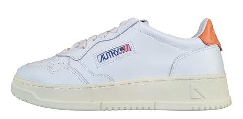 Autry Low Leather Sneakers - Bianco Arancio