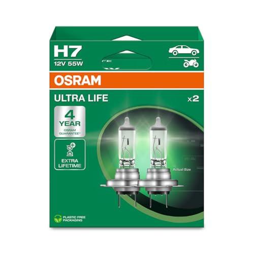 OSRAM ULTRA LIFE H7 - Lampade Alogene per Proiettori Auto (Confezione da 2)