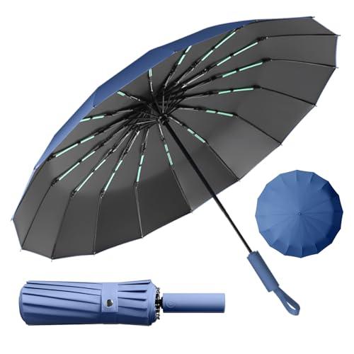 LENDOO Ombrello Pieghevole Antivento Automatico a 16 Costole