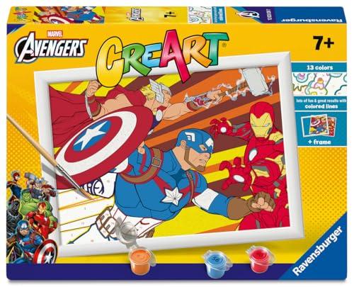 Ravensburger Creart Serie D: Marvel Captain America - Dipingi con i Numeri per Giovani Artisti