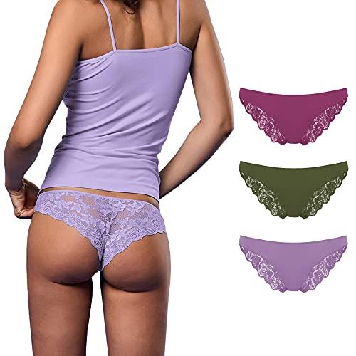 FOCENZA Brasiliana Donna in Pizzo e Microfibra - Multipack 3 Pezzi