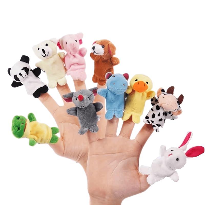PLAYZOCO Puppet, Set di Burattini da Dito di Animali in Peluche