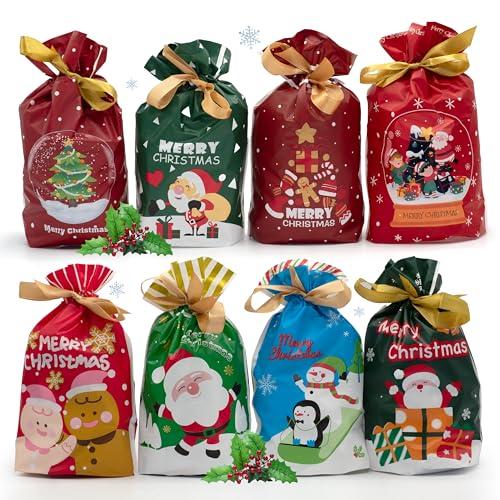Set da 50 Sacchetti Regalo Natale: Buste Natalizie Comode e Resistenti