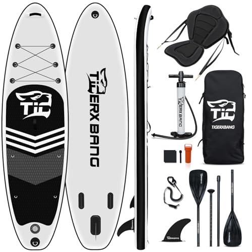 TIGERXBANG Black Tiger Collection - Tavola da SUP Gonfiabile con Sedile per Kayak
