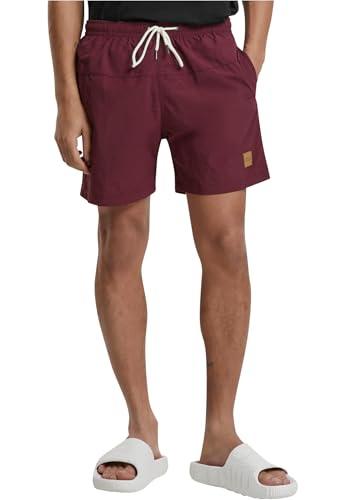 Urban Classics Block Swim Shorts Cherry