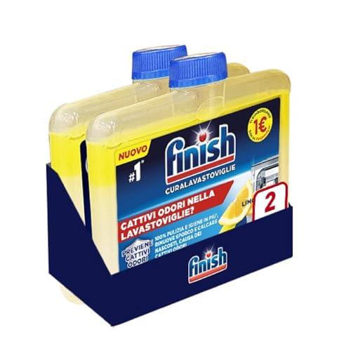 Finish Curalavastoviglie, Additivo Lavastoviglie, 2 Prodotti da 250 ml, Limone