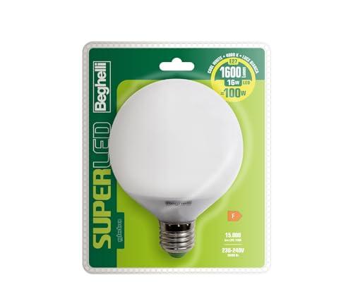 Beghelli Super LED Lampadina a Globo E27 16W Luce Fredda