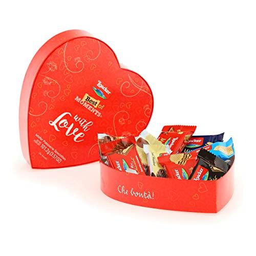 Loacker, Best of Moments with Love, Edizione 2024, Mix Bontà di 9 Delizie Assortite di Wafer e Cioccolato, Idea Regalo per San Valentino, Confezione Regalo da 101g
