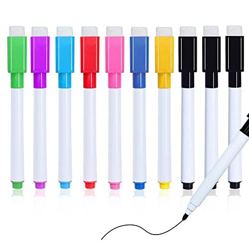 Pennarelli Lavagna Bianca Cancellabili Magnetici, 10 Pezzi in 8 Colori