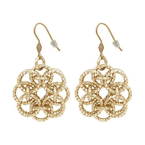 ParticolarModa Orecchini Pendenti Rosone Dorato