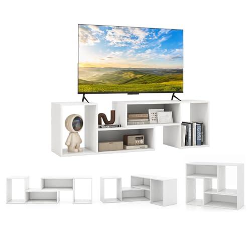Mobile Porta TV Combinabile COSTWAY per TV Fino a 60'' - Bianco