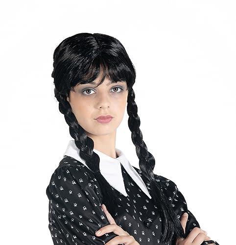 Parrucca Mercoledì Addams - Trecce e Frangia