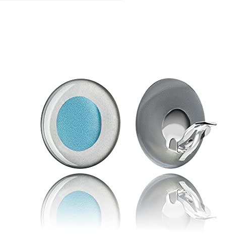 Orecchini a Clip Rotondi Blu e Argento - Dragon Porter