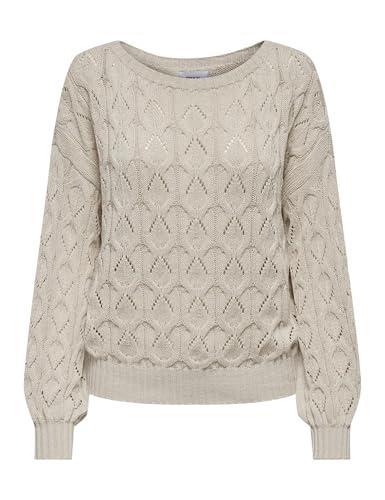 ONLY Onlbrynn Life Structure L/S Pul Knt Noos Pullover Donna, Pumice Stone