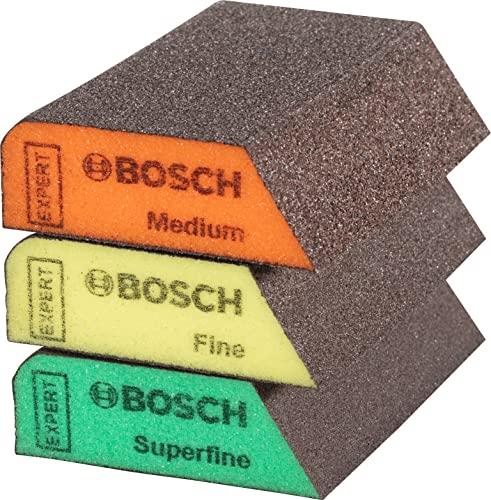 Bosch Expert S470 Combi Blocchi abrasivi per levigatura manuale, grana media/fine/ultra fine, set da 3