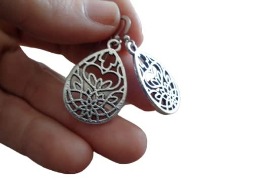 ✿ FIORE DI LOTO GOCCE DI RUGIADA Orecchini Pendenti Chiodati ✿