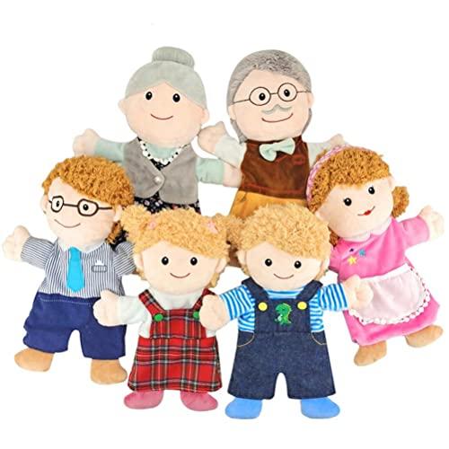 Ozgkee Set di 6 Marionette da Mano Famiglia, 30cm