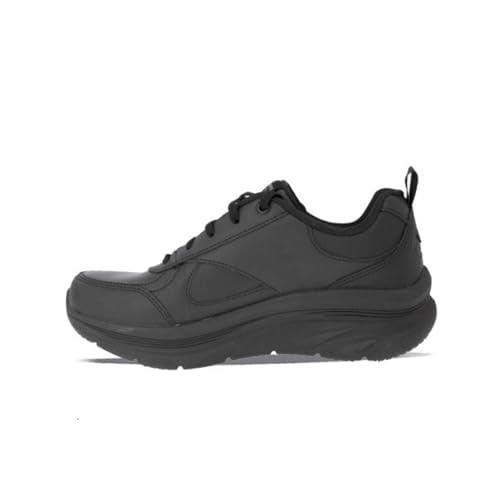 Skechers D'lux Walker - Timeless Path, Sneaker Donna, Nero Black Leather Trim