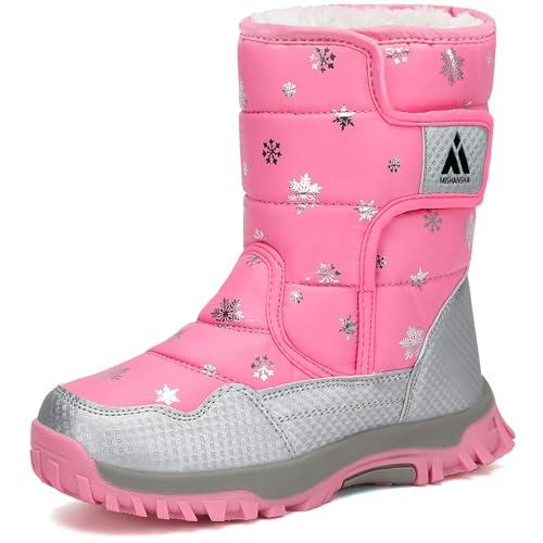 Mishansha Stivali da Neve Bambini Rosa Misura 30