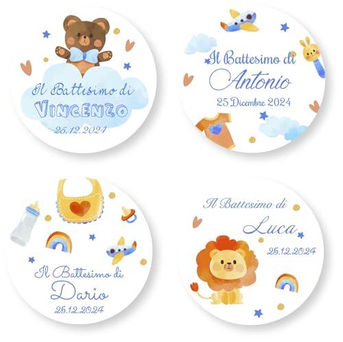 Set di 20 Adesivi Tondi Personalizzabili - Bomboniere e Inviti