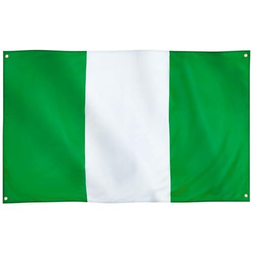 Runesol Bandiera Nigeria, 91x152cm, 3ft x 5ft, 4 Occhielli, Occhiello in Ogni Angolo, Repubblica della Nigeria, Bandiera Nigeriana, Interno, Esterno,