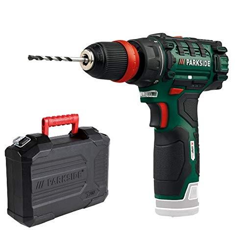 Parkside PBSA 12 X12V - Trapano a batteria senza fili, blocco mandrino, LED, in scatola (senza caricatore o batteria)