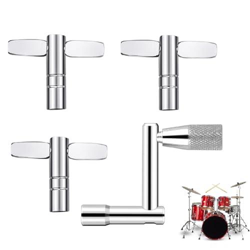 Bavooty Chiave a Percussione per Batteria, Set 4 Pezzi Argento