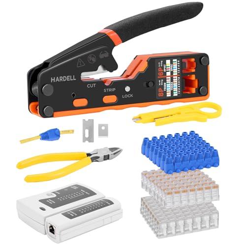 HARDELL Pinza Crimpatrice RJ45 con Kit Completo