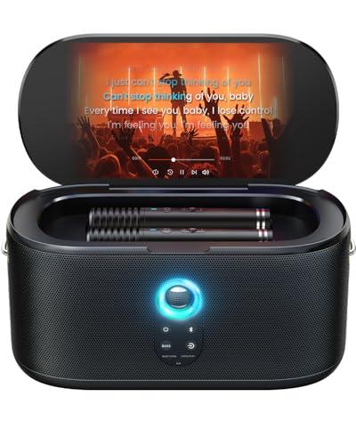 Ikarao - Macchina Karaoke All-in-One con Schermo e Microfoni Wireless