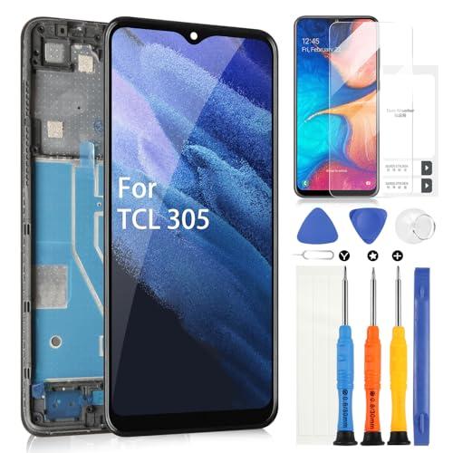 LCD Schermo con Telaio per TCL 305 6102D per TCL 306 6102H per TCL 30E LCD Display per per TCL 30 SE 6165H Sostituzione dello Schermo Touch Schermo Assembly con Riparazione Kit