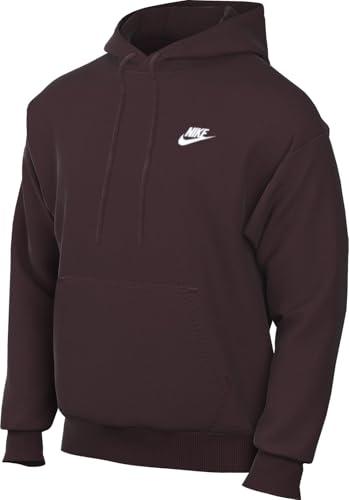 Nike M NSW Club Hoodie Po BB Top con Cappuccio a Maniche Lunghe, Bordeaux Schiacciato/Bordeaux Schiacciato/Bianco, S Uomo