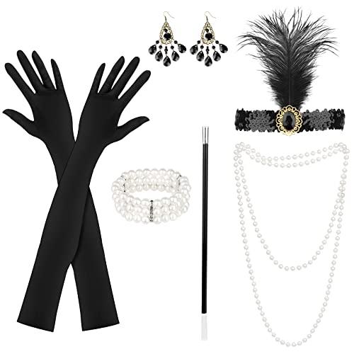 Set Accessori Donna Stile Great Gatsby Anni '20 (6 Pezzi)