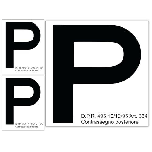 GamesMonkey ® - Adesivi Auto P Principiante Omologati - Anteriori e Posteriori per Auto - Set Patente Neopatentati