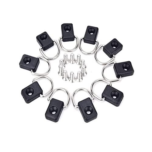 haihaz 10 Pezzi Pesca Kayak Anelli a D Anelli,D Ring Kit di Fissaggio ad Anello,Kayak Anello di Ancoraggio,Pesca Kayak Anelli a D, Kayak D Ring con Viti M6,Canoa per Barche Anello Dper Canoa e Barca