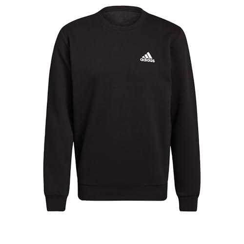 Adidas Essentials FEELCOZY Fleece Sweatshirt - Felpa Uomo Nero/Bianco