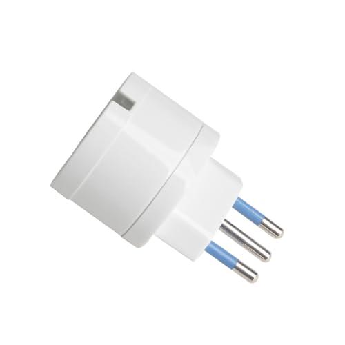 Adattatore Schuko/Italiana 10A/16A a Spina Piccola Italiana 10A Bianco