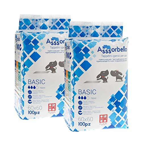 Ferribiella Assorbello Basic Tappetini Igienici per Cani - Confezione da 200 Pezzi (2 x 100)