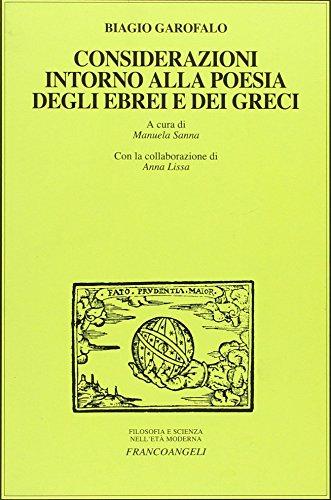Considerazioni intorno alla poesia degli Ebrei e dei Greci