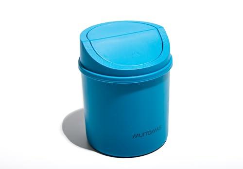 Muitomas Cestino da Scrivania Mini Blu Ottanio