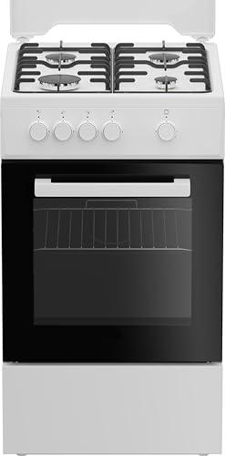 Beko FSG522DWC - Cucina a gas con forno, 4 fuochi, 50x60 cm, colore bianco