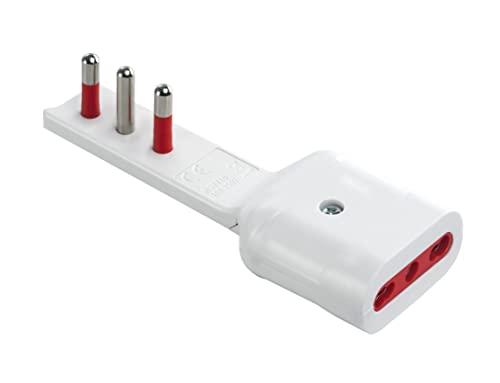 ROSI ADATTATORE ULTRAPIATTO SPINA 16A 2P+T/PRESA 10/16A 2P+T BIANCO SERIE EMILIA FLAT