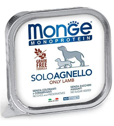 Monge Monoproteico Solo Agnello - Alimento Umido per Cani - 12x150gr