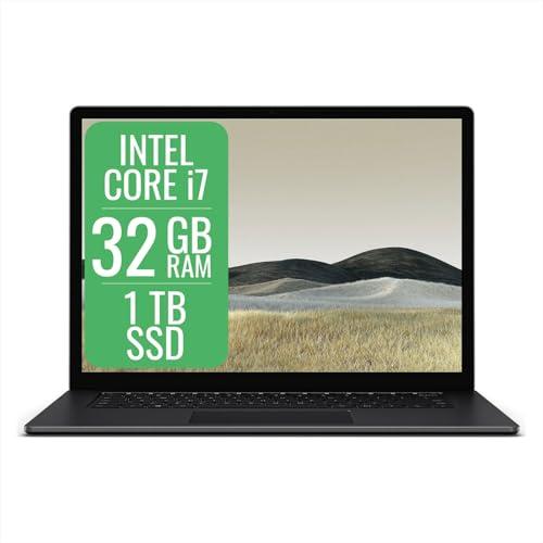 2019 Microsoft Surface Laptop 3 Touch con Intel Core i7-1065G7 (15 pollici, 32GB RAM, 1TB SSD) - QWERTY Inglese, Win 11 Pro, Nero (Ricondizionato)