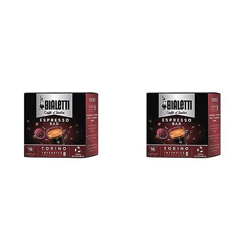 Bialetti Caffè d'Italia, Box da 2 Confezioni da 16 Capsule Torino, Intensità 8
