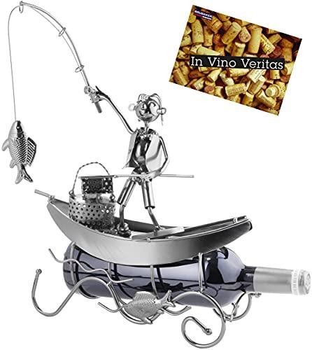 Brubaker Portabottiglie Design Pescatore su Barca - Idea Regalo Originale