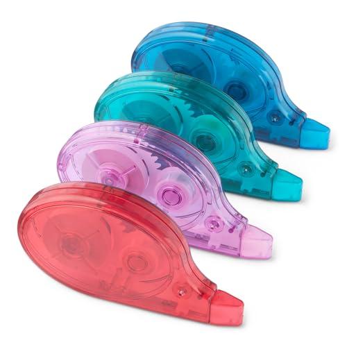 Amazon Basics Correttore a Nastro Bianco con Dispenser, Confezione da 4