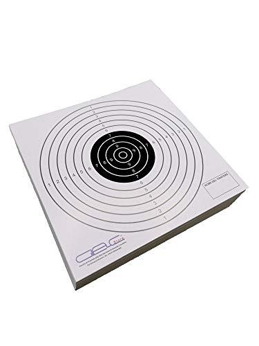 Glac Store® Set 100 Bersagli Cartoncino 14x14 cm Quadrati T1 con Area Nome Tiratore