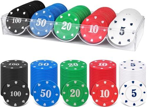 MINISO - Set 100 Pezzi di Fiches da Poker in Plastica con Scatola
