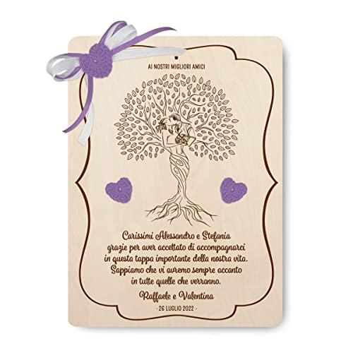 Targa Albero della Vita per Matrimonio - Ricordo Testimoni